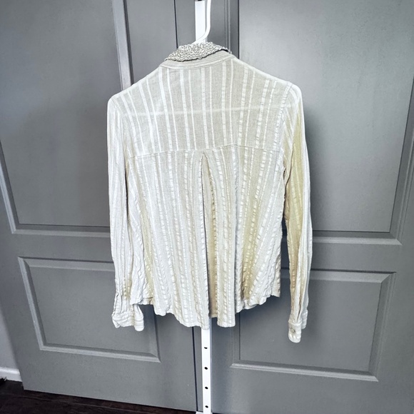 Free People Green Embroidered Top SZ SP - Picture 6 of 7